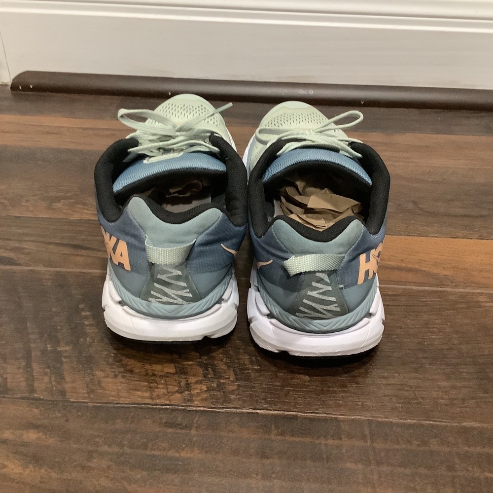 Hoka One One Clifton 6 Womens Running Shoes Blue Mint Green Ombre Sneaker - Picture 6 of 13